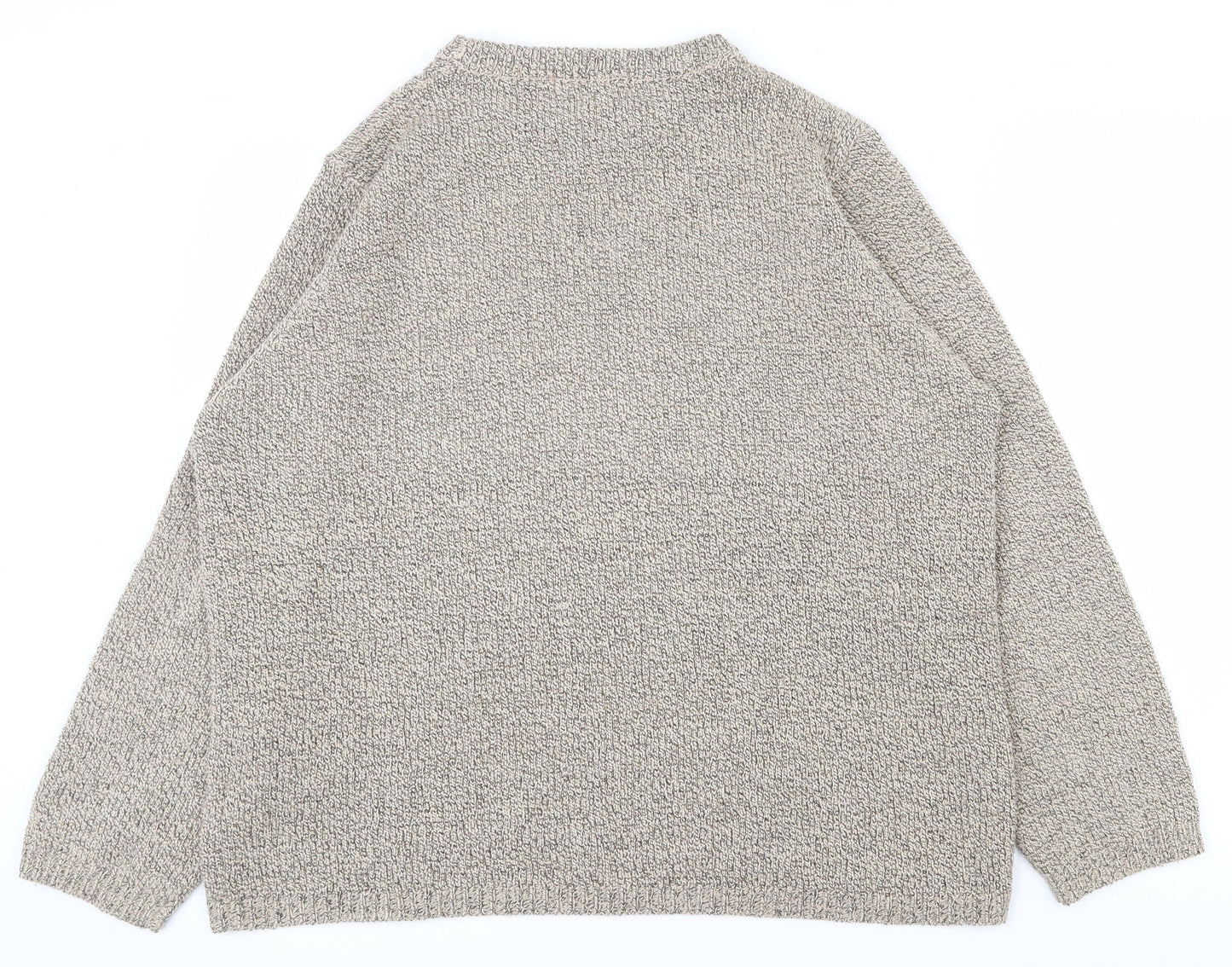 Pure and Natural Mens Beige Crew Neck  Acrylic Pullover Jumper Size M