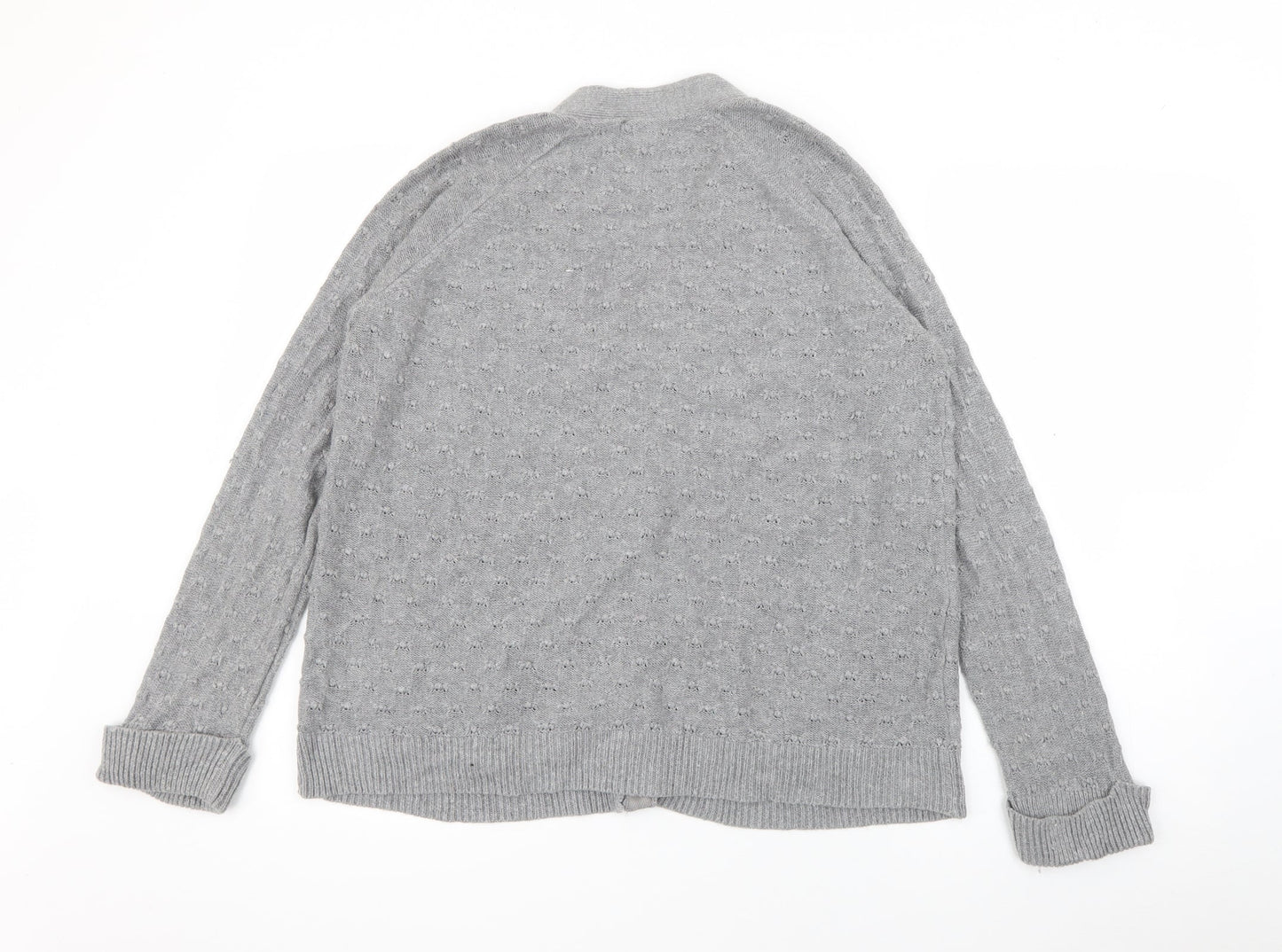 Womens UK Size 10 Topshop Grey Cardigan Jumper