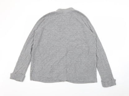 Womens UK Size 10 Topshop Grey Cardigan Jumper