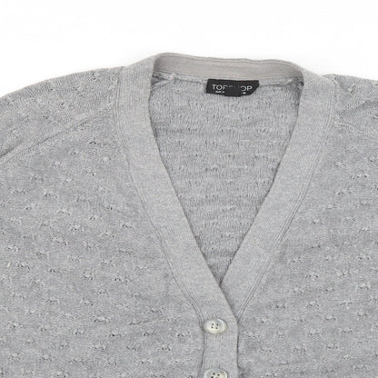 Womens UK Size 10 Topshop Grey Cardigan Jumper