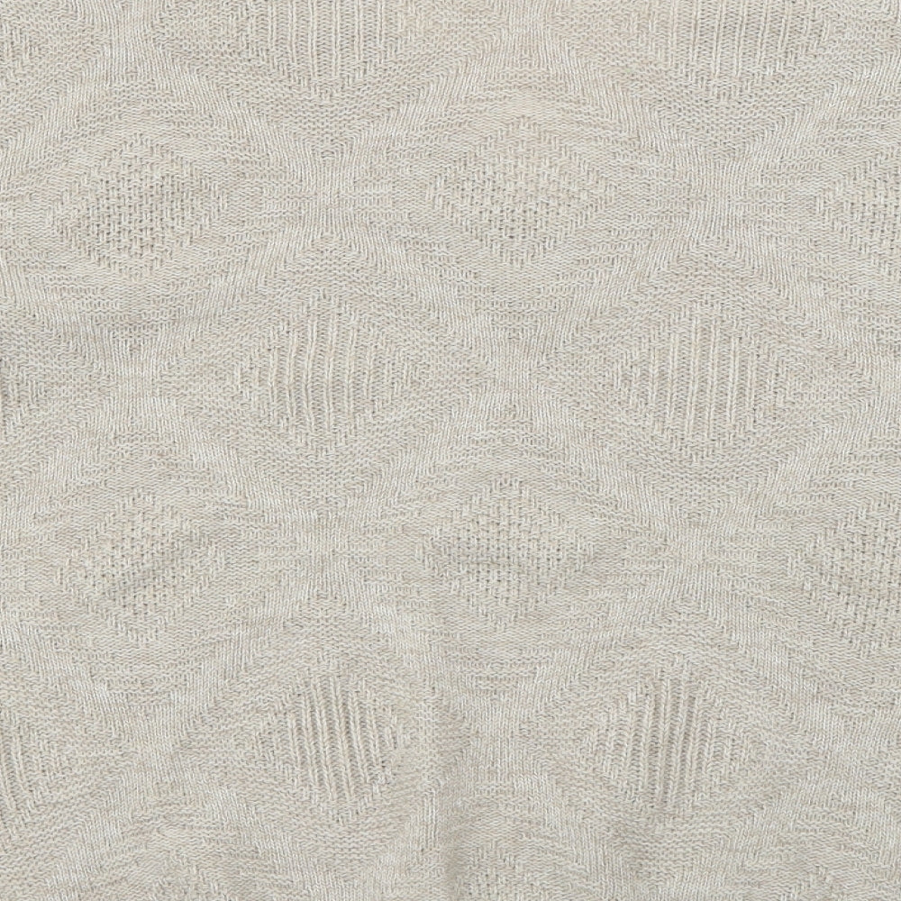 Marks and Spencer Mens Beige V-Neck  Acrylic Pullover Jumper Size M