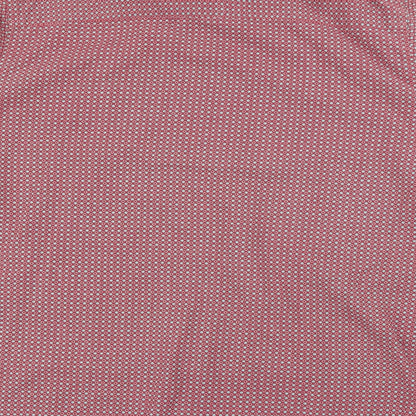 Sandstone & Co Mens Red Geometric Cotton  Button-Up Size M Collared Button