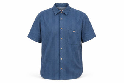 Mens UK Size M One Valley Blue  Button-Up Short Sleeve Casual Shirt