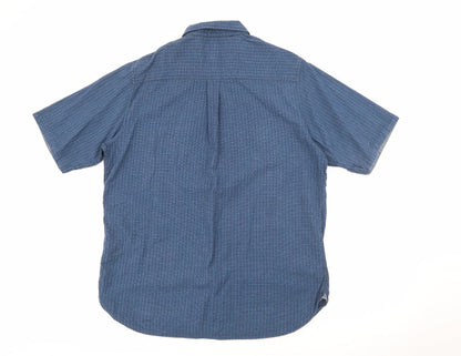Mens UK Size M One Valley Blue  Button-Up Short Sleeve Casual Shirt