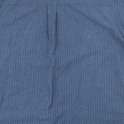 Mens UK Size M One Valley Blue  Button-Up Short Sleeve Casual Shirt