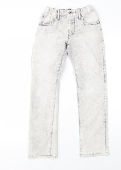 Gap Girls Grey Batik Cotton Straight Jeans Size 12 Years  Regular Button