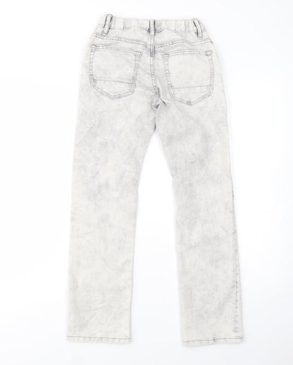 Gap Girls Grey Batik Cotton Straight Jeans Size 12 Years  Regular Button