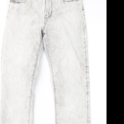 Gap Girls Grey Batik Cotton Straight Jeans Size 12 Years  Regular Button