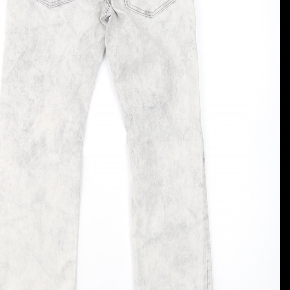 Gap Girls Grey Batik Cotton Straight Jeans Size 12 Years  Regular Button