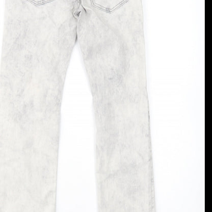 Gap Girls Grey Batik Cotton Straight Jeans Size 12 Years  Regular Button
