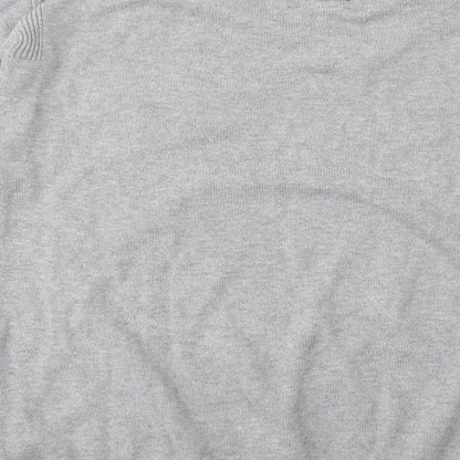 Henleys Mens Grey V-Neck  Cotton Pullover Jumper Size L