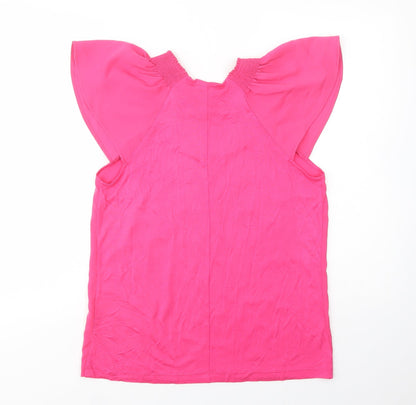 Womens UK Size 12 Warehouse Pink Basic Blouse