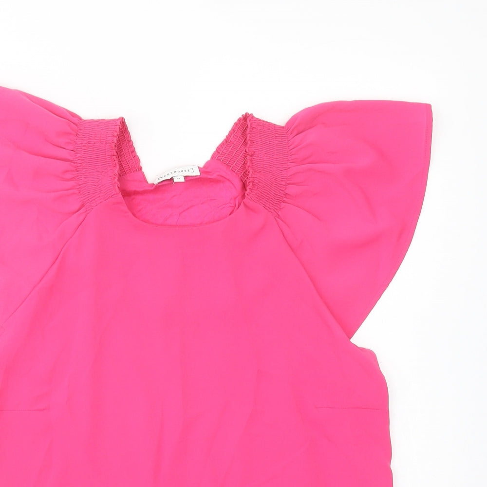 Womens UK Size 12 Warehouse Pink Basic Blouse
