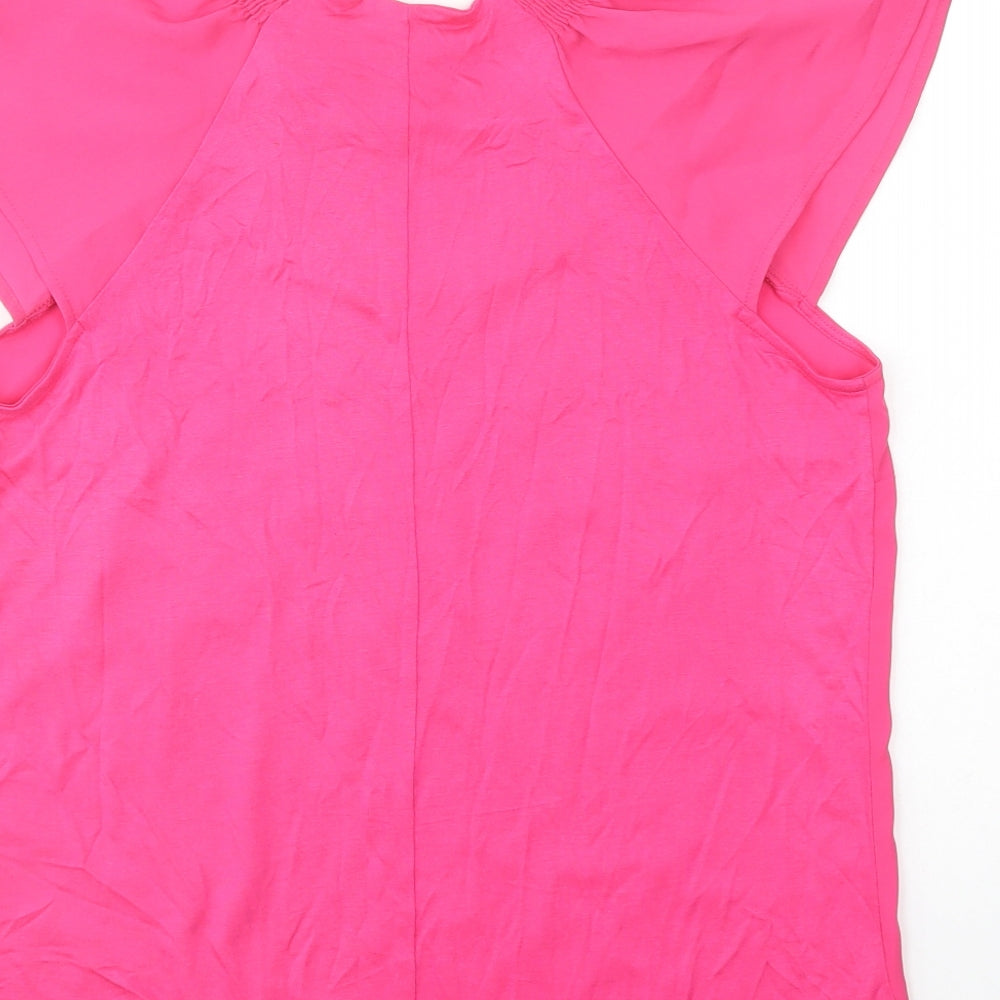 Womens UK Size 12 Warehouse Pink Basic Blouse