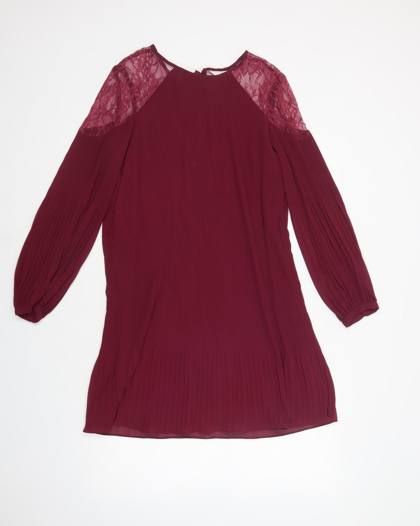 NEXT Womens Purple  Polyester Shift  Size 12  Boat Neck Tie - Lace Detail