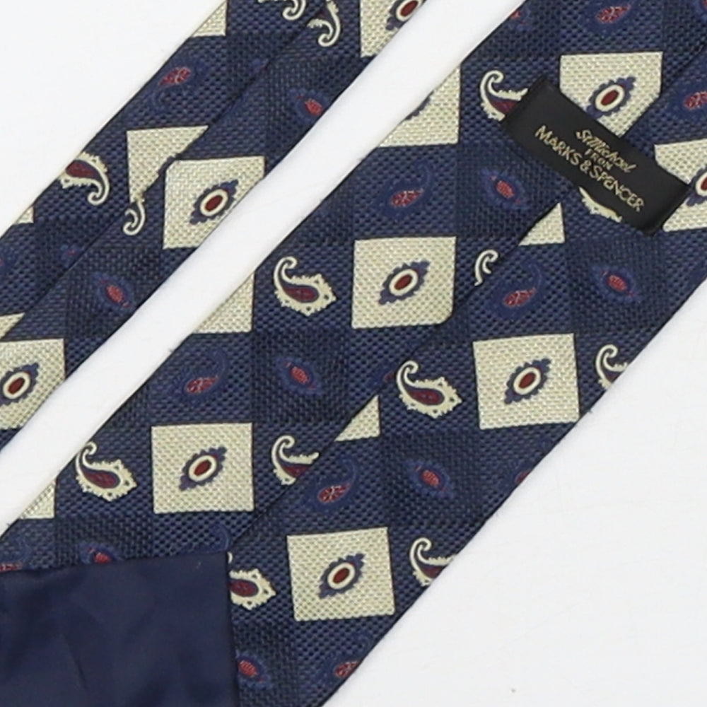 Marks and Spencer Mens Multicoloured Paisley Polyester Pointed Tie One Size