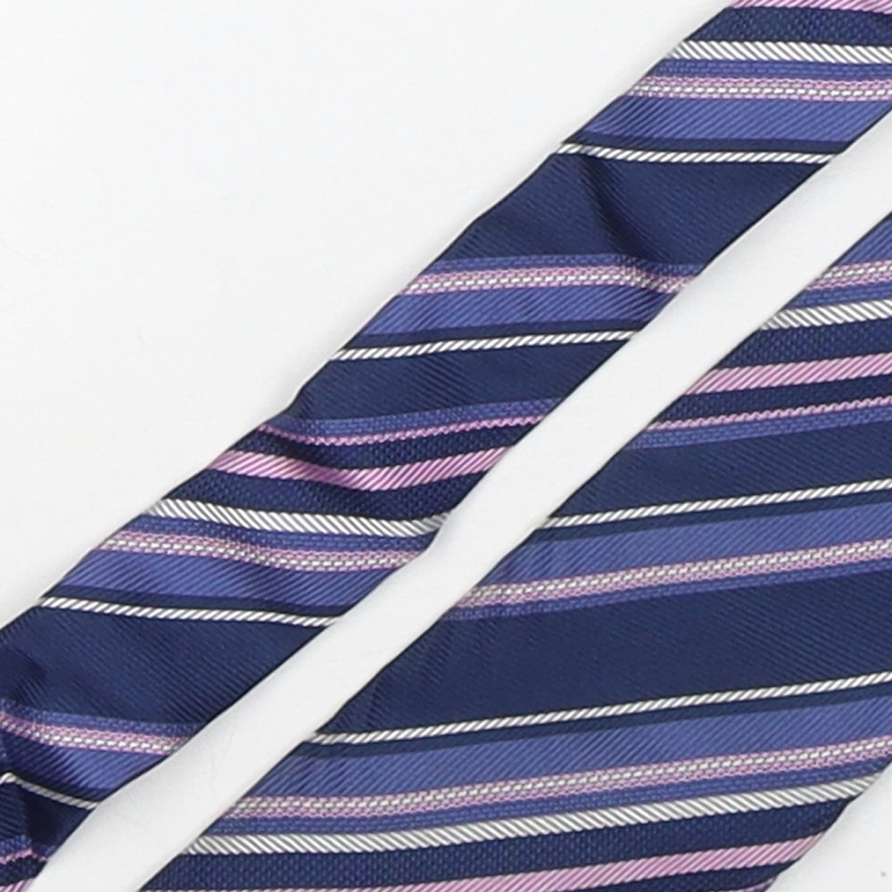 Marks and Spencer Mens Purple Striped Silk Pointed Tie One Size