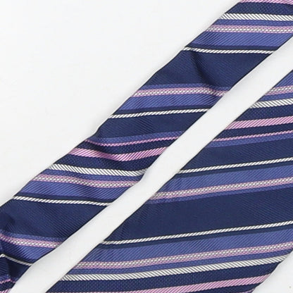 Marks and Spencer Mens Purple Striped Silk Pointed Tie One Size