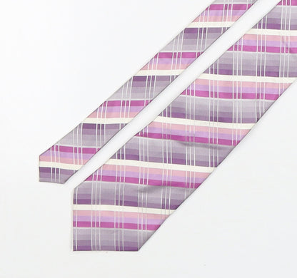 Soprano Mens Multicoloured Plaids & Checks Silk Pointed Tie One Size
