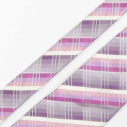 Soprano Mens Multicoloured Plaids & Checks Silk Pointed Tie One Size