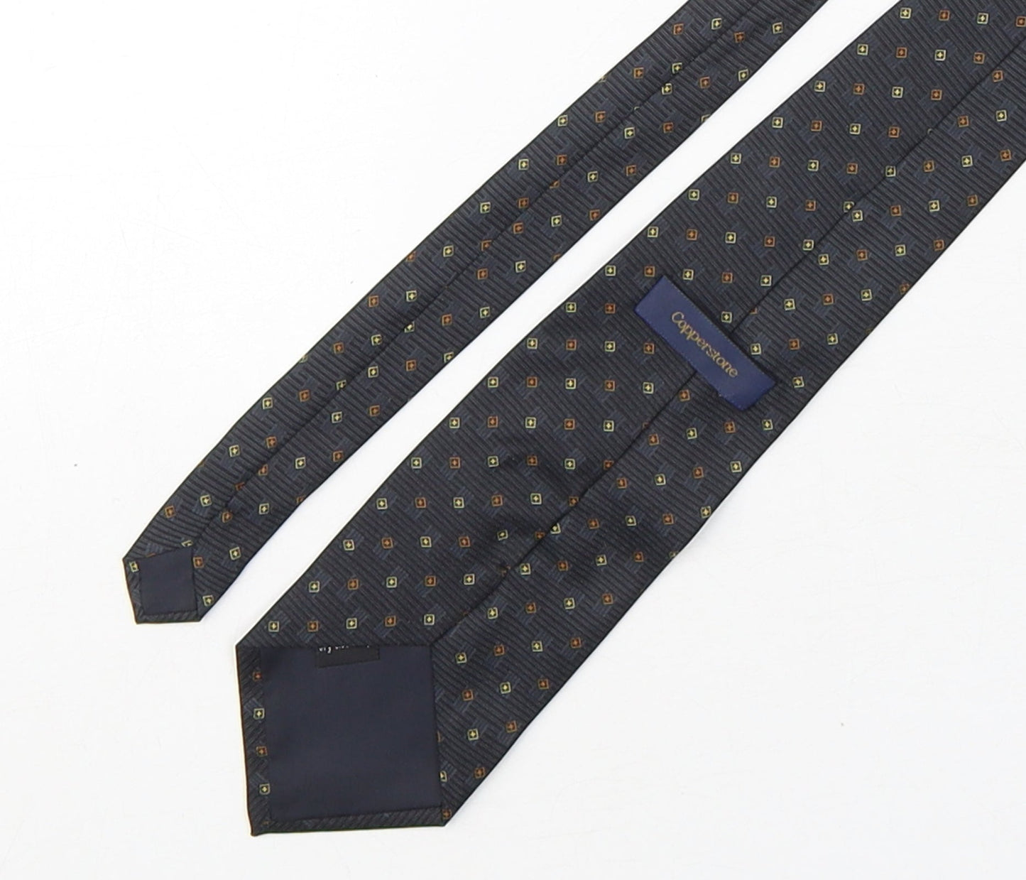 Mens Copperstone Multicoloured Geometric  Pointed Tie