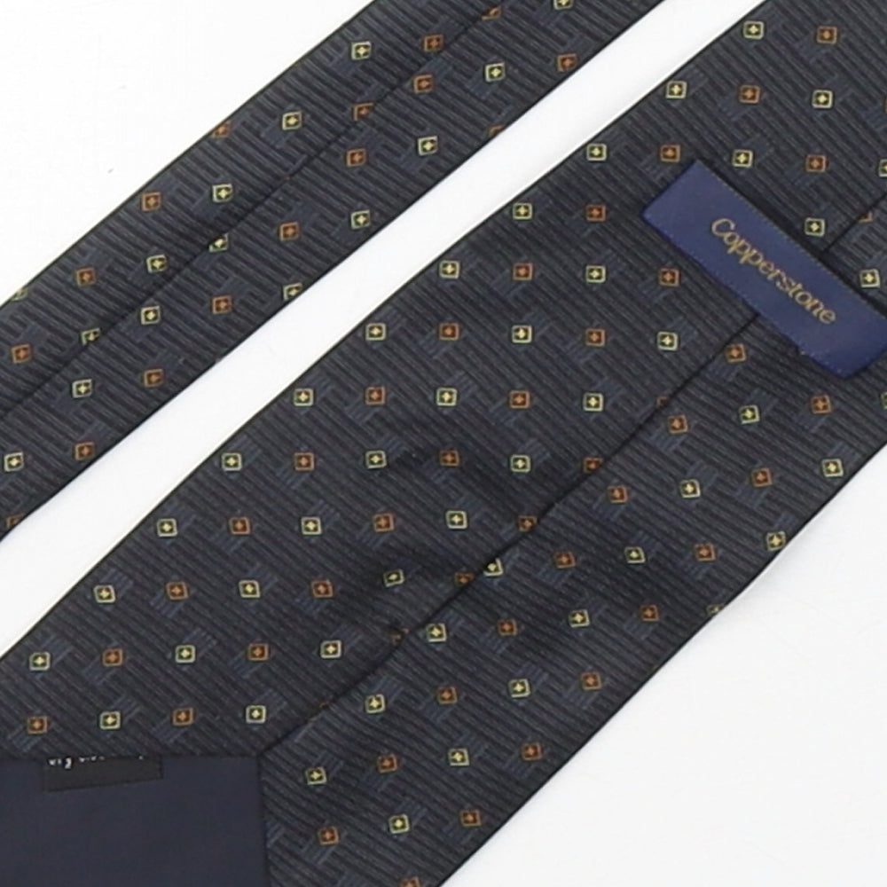Mens Copperstone Multicoloured Geometric  Pointed Tie