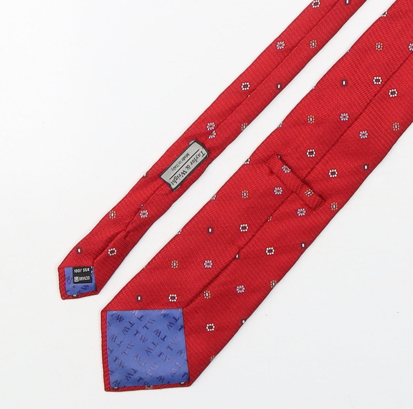 Mens Taylor & Wright Red Floral  Pointed Tie