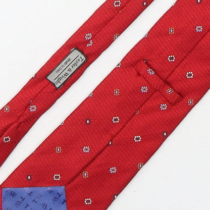 Mens Taylor & Wright Red Floral  Pointed Tie