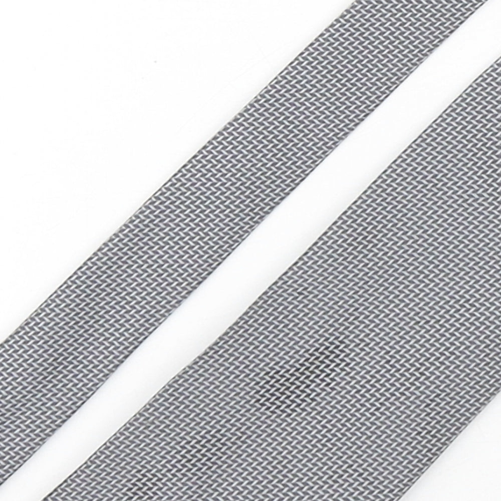 Marks and Spencer Mens Grey Geometric Polyester Pointed Tie One Size