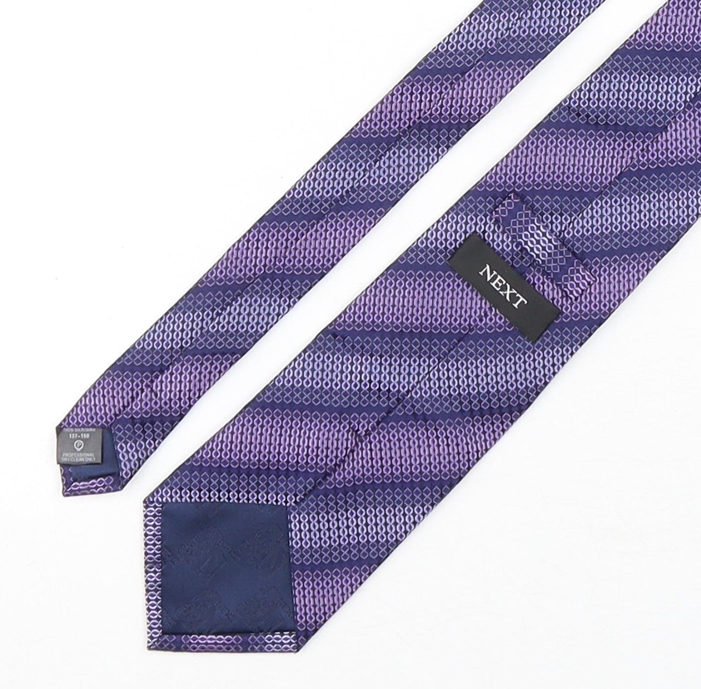 NEXT Mens Purple Geometric Silk Pointed Tie One Size