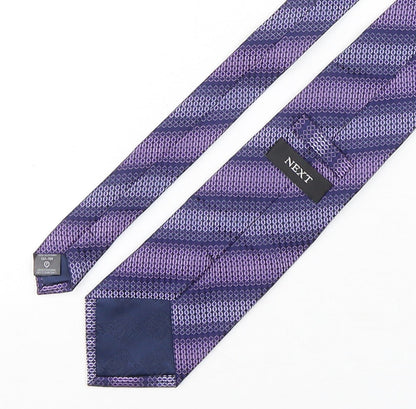 NEXT Mens Purple Geometric Silk Pointed Tie One Size