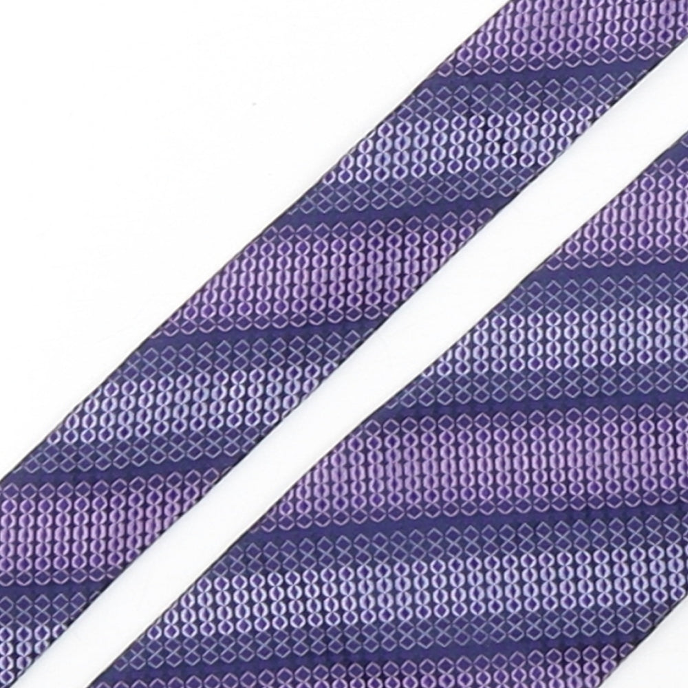 NEXT Mens Purple Geometric Silk Pointed Tie One Size
