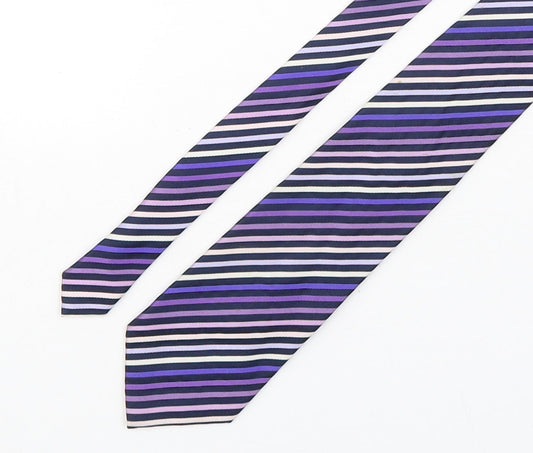 Preworn Mens Multicoloured Striped Polyester Pointed Tie One Size