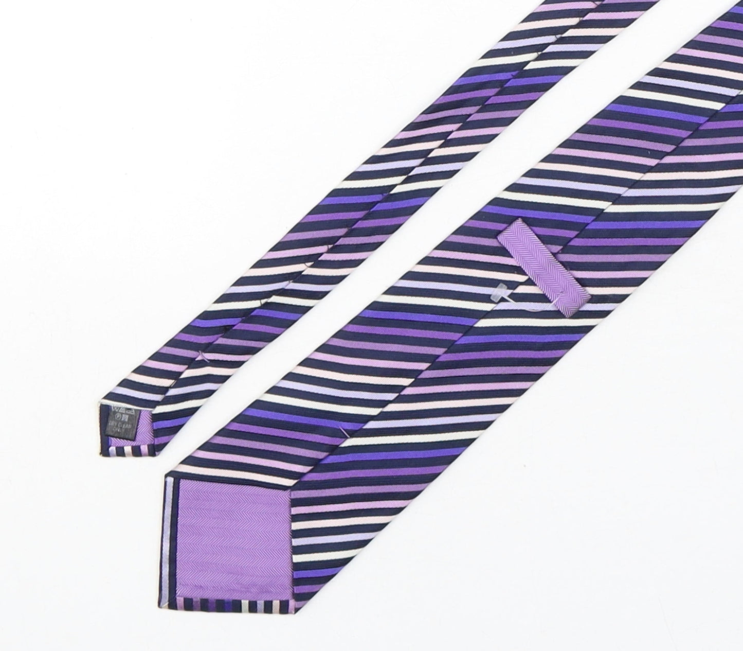 Preworn Mens Multicoloured Striped Polyester Pointed Tie One Size