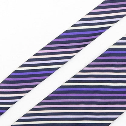 Preworn Mens Multicoloured Striped Polyester Pointed Tie One Size