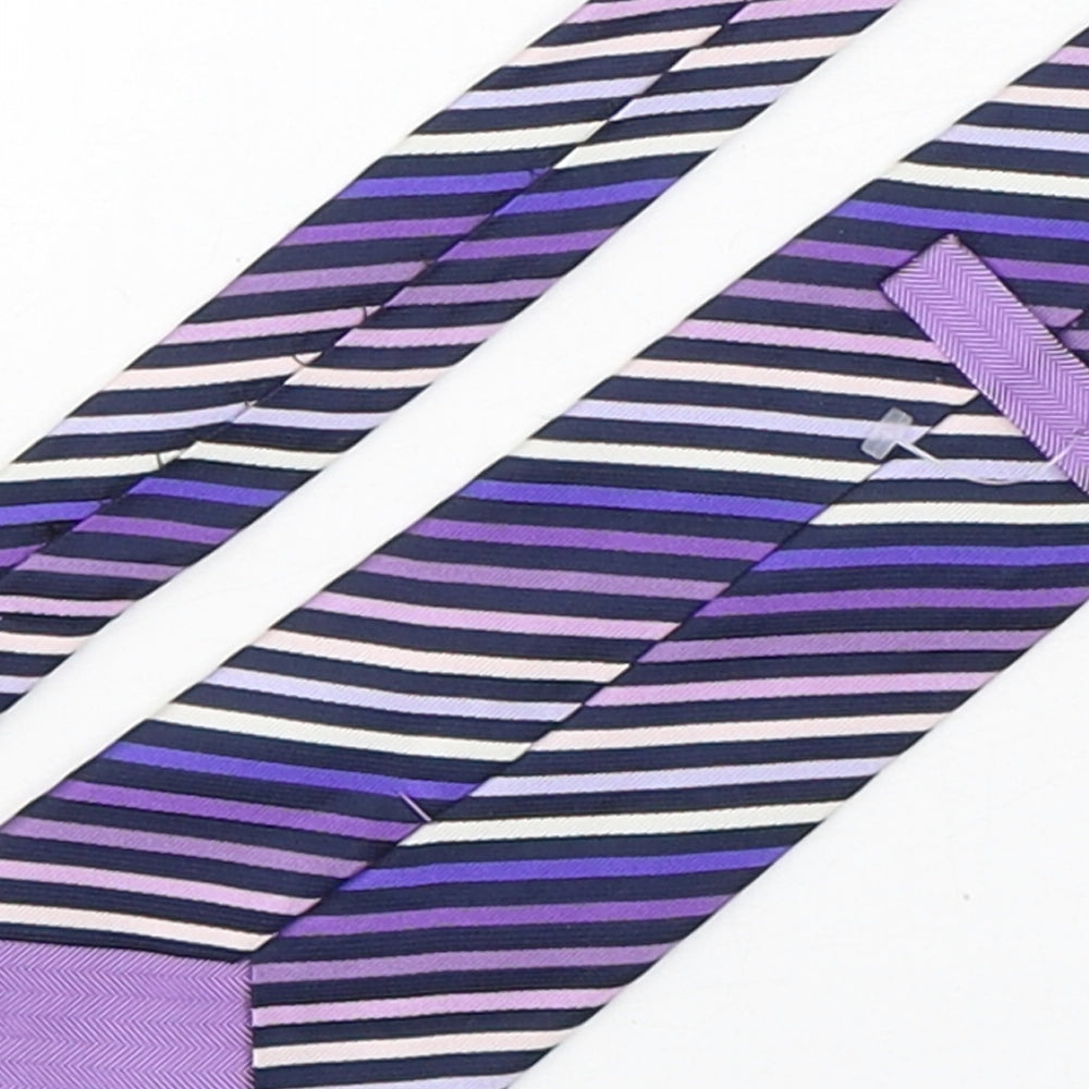 Preworn Mens Multicoloured Striped Polyester Pointed Tie One Size