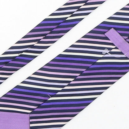 Preworn Mens Multicoloured Striped Polyester Pointed Tie One Size