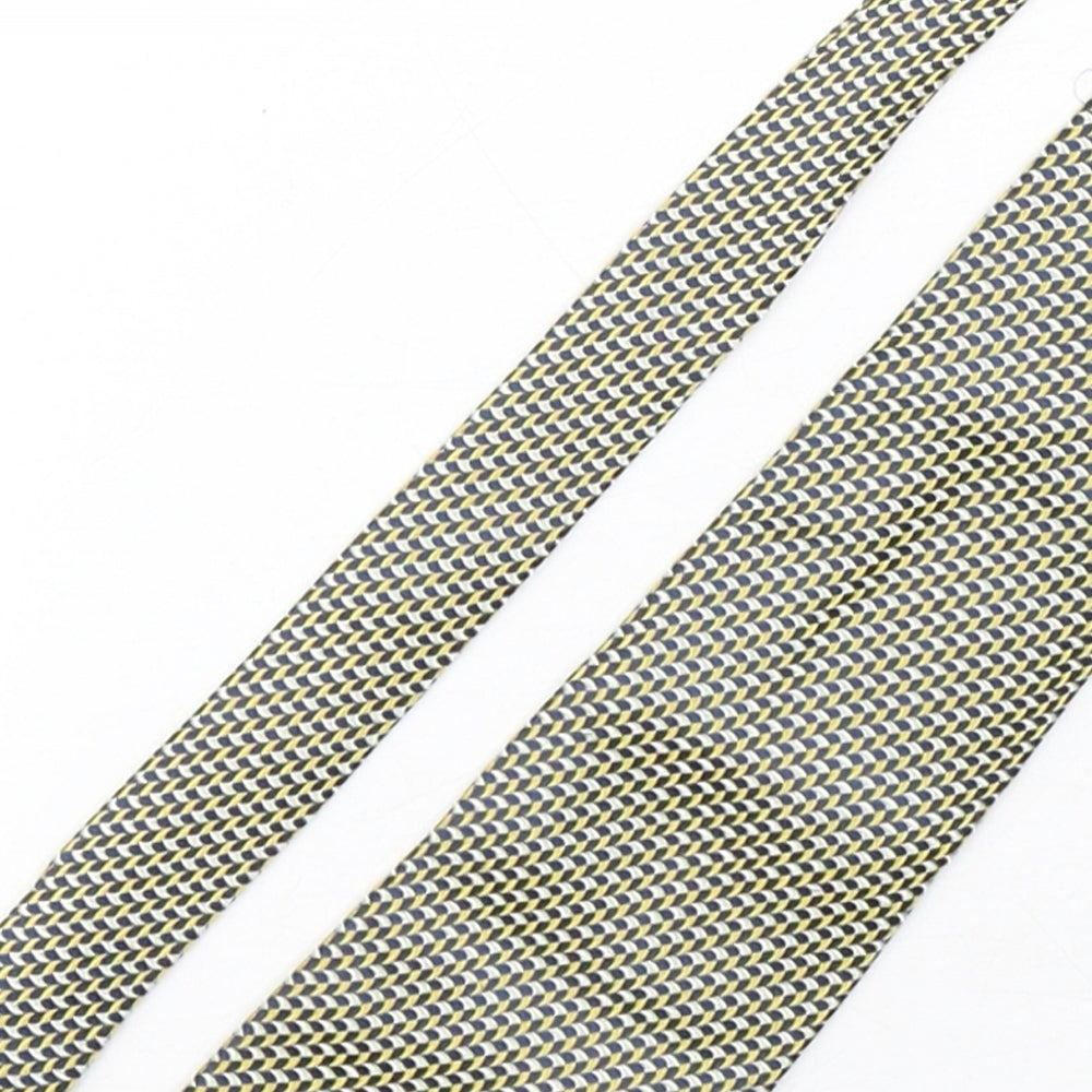 Linea Mens Multicoloured Geometric Silk Pointed Tie One Size