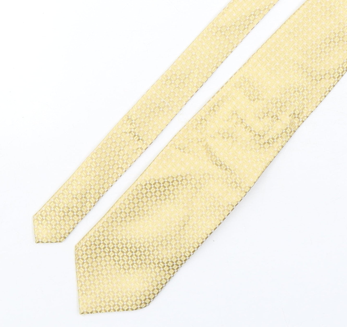 Mens BHS Gold Geometric  Pointed Tie