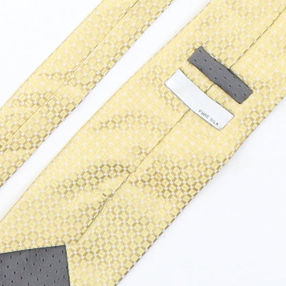 Mens BHS Gold Geometric  Pointed Tie