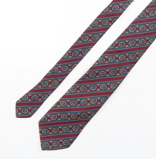 StMichael Mens Multicoloured Striped Silk Pointed Tie One Size