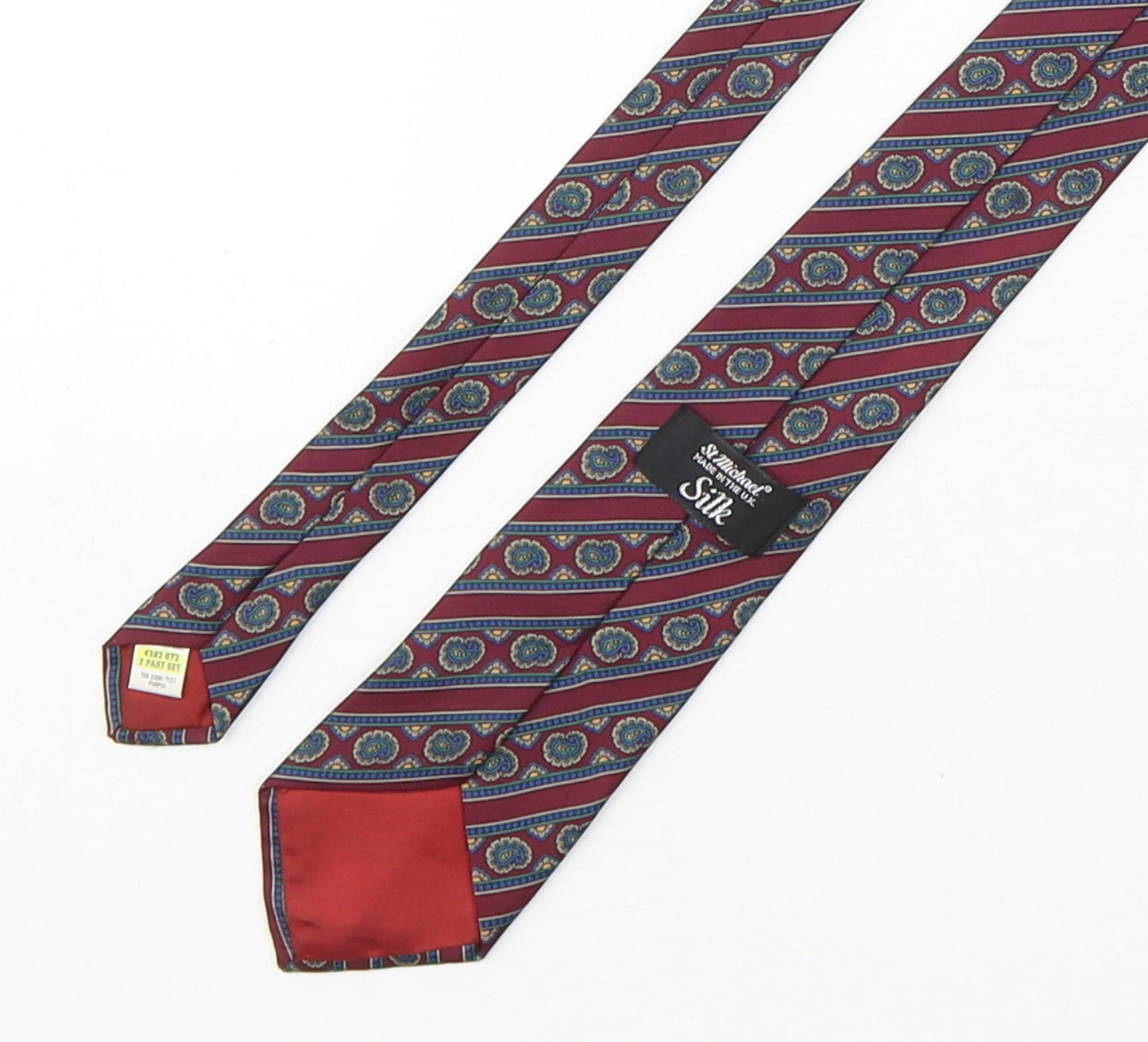 Mens StMichael Multicoloured Striped  Pointed Tie