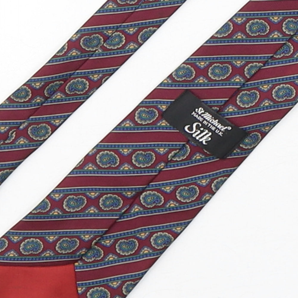 Mens StMichael Multicoloured Striped  Pointed Tie