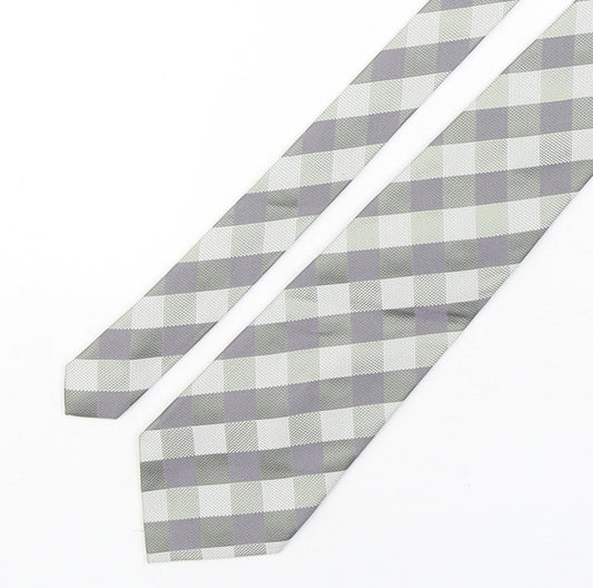 Michelsons Mens Multicoloured Plaids & Checks Silk Pointed Tie One Size