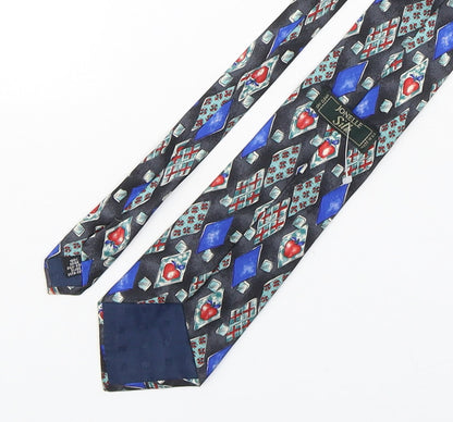 Jonelle  Mens Multicoloured Geometric Silk Pointed Tie One Size