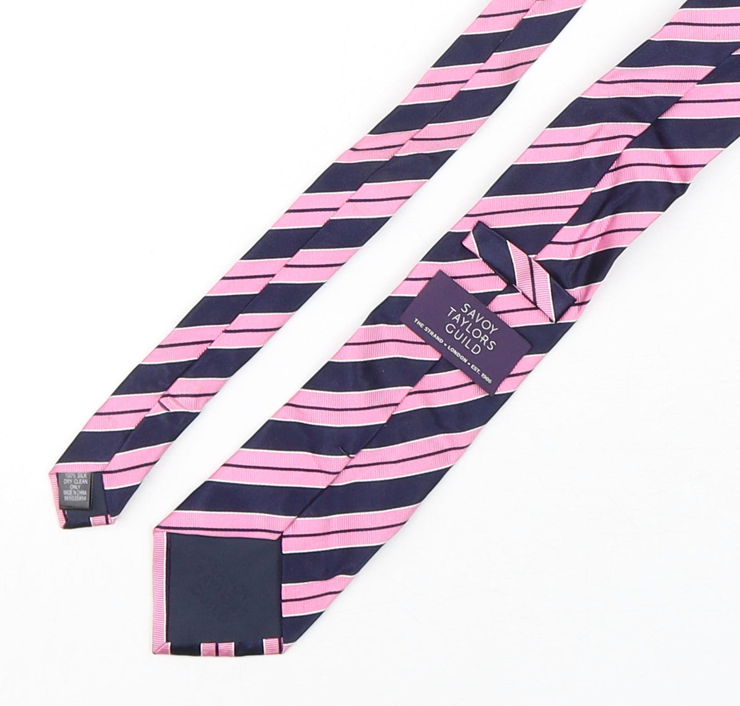 Savoy Taylors Guild Mens Multicoloured Striped Silk Pointed Tie One Size