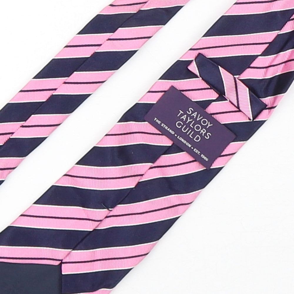 Savoy Taylors Guild Mens Multicoloured Striped Silk Pointed Tie One Size