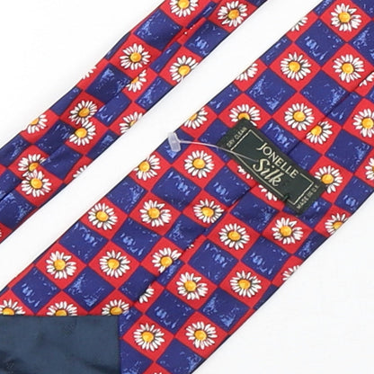 jonelle  Mens Multicoloured Plaids & Checks Silk Pointed Tie One Size