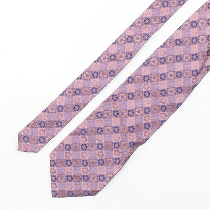 PreWorn  Mens Pink Floral Silk Pointed Tie One Size