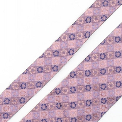PreWorn  Mens Pink Floral Silk Pointed Tie One Size